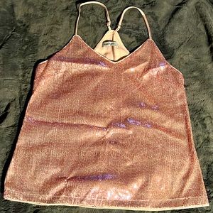 Rose gold sequin tank top